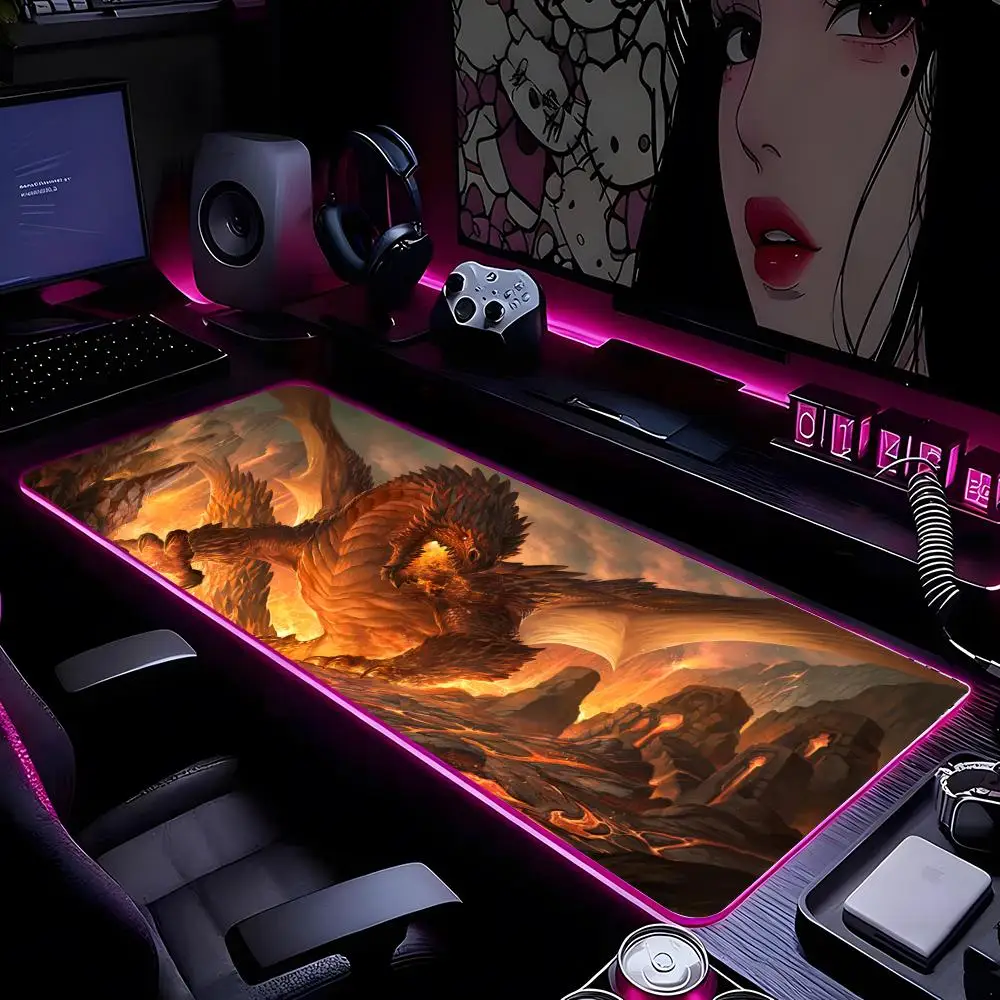 

Dragon Mouse Pad Mousepad HD Printing Computer Gamers Locking Edge Non-slip RGB Mouse Pad XXL90x40cm Keyboard PC Desk Pad
