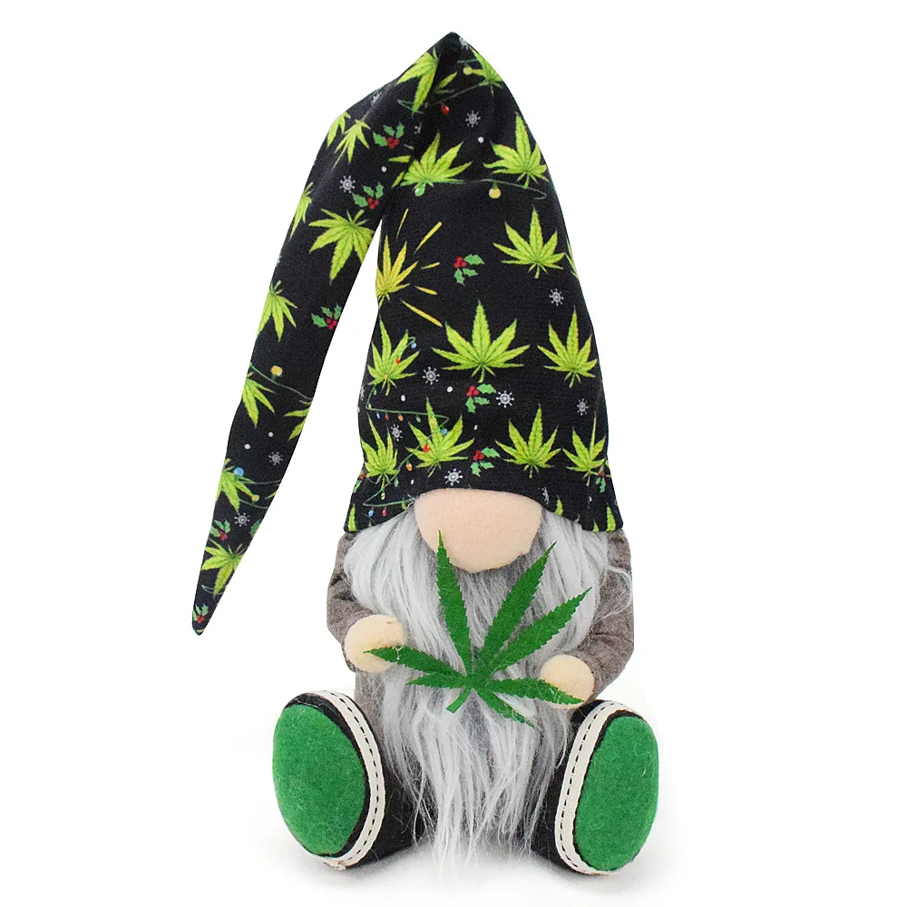 

American Style Maple Leaf Dwarf Doll Elf Ornament Short Leg Faceless Doll Ornament Christmas Party Home Decoration New Year Gift