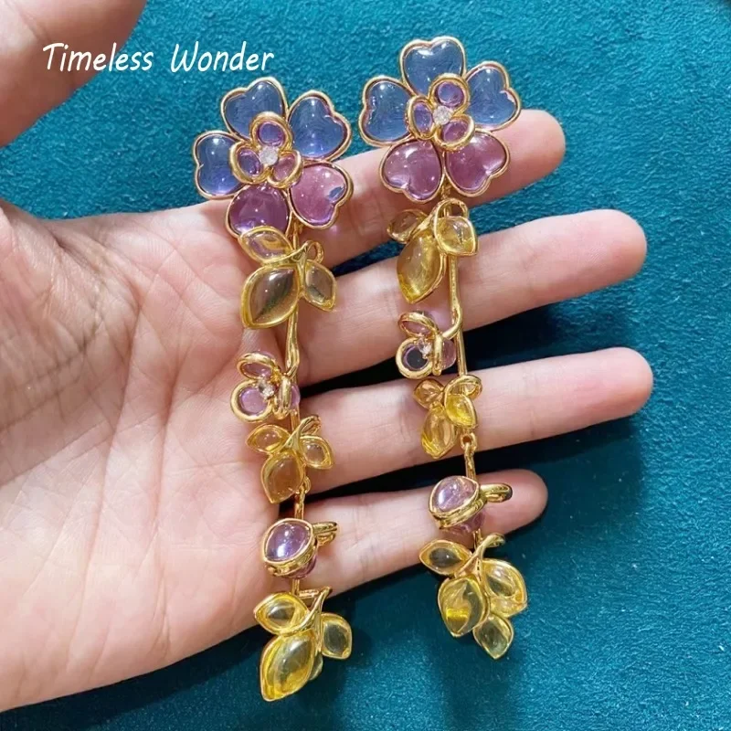 

Timeless Wonder Fancy Crystal Geo Glass Floral Stud Earrings for Women Designer Jewelry Gift Brincos Trendy Mix Rare Gift 3289