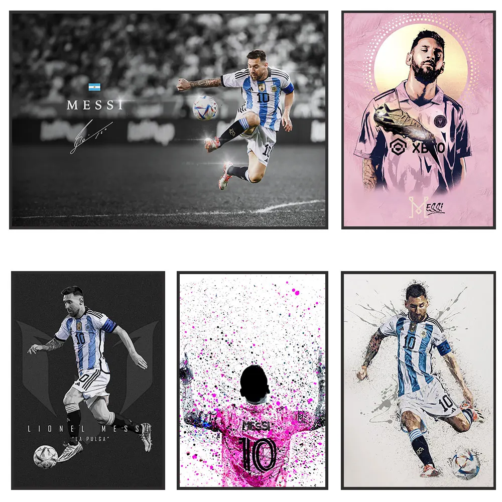 Football Star Messi Ronaldo Poster Wall Art Decoration Painting Without Frame Room Home Decor Soccer Club Fans Collection Gifts