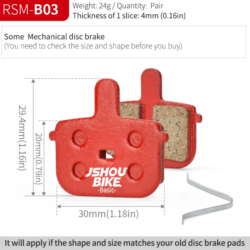 10/ 20 pairs JSHOUBIKE Disc Brake Pads Resin&Semi-metal For SRAM E1 E3 E5 E7 ,G2 DB1,DB3,DB5,Avid BB5, CSC, Kingdom Bike Parts