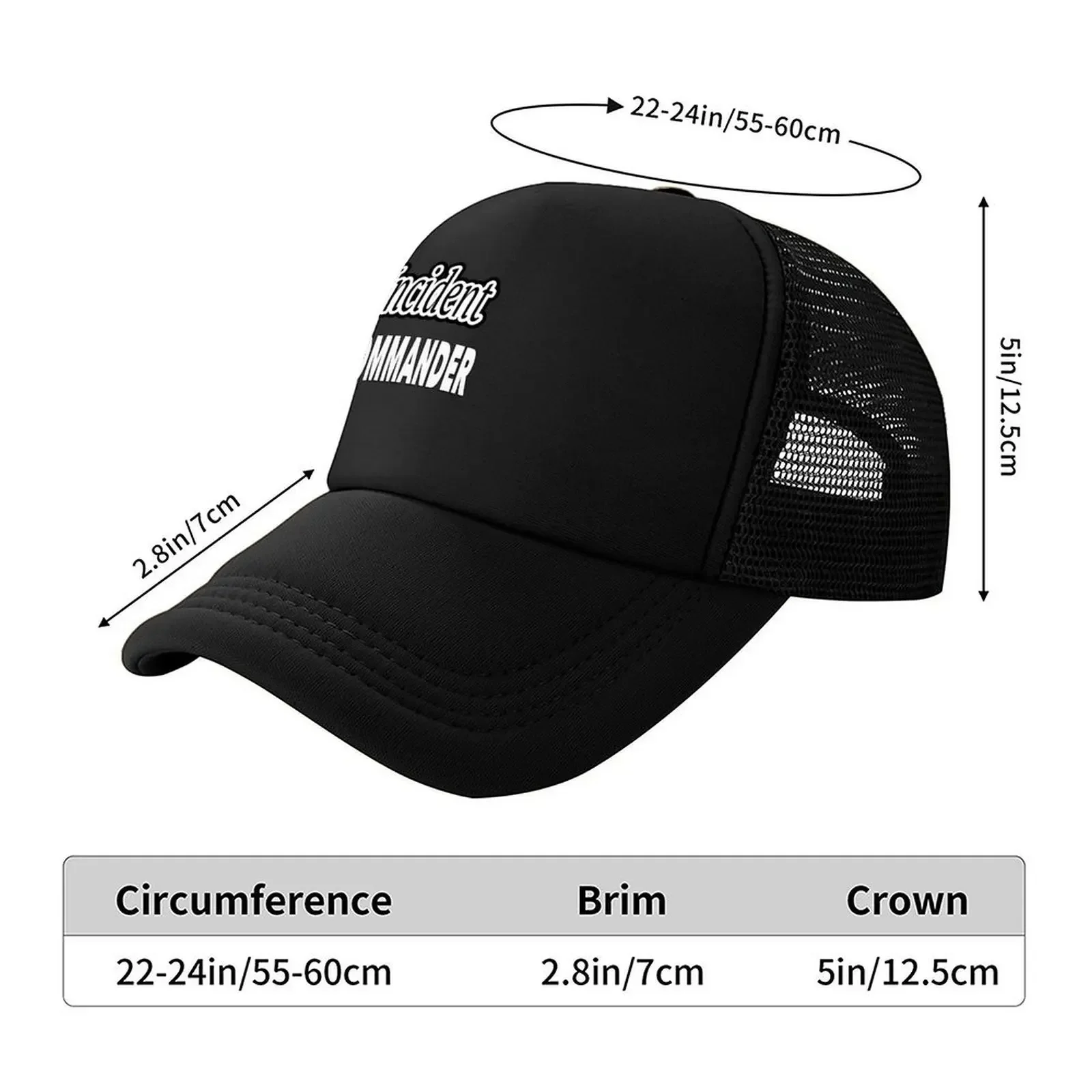 2026 Incident Commander Baseball Cap Hat Man Luxury tea Hat Anime men's big size hat Man Women's
