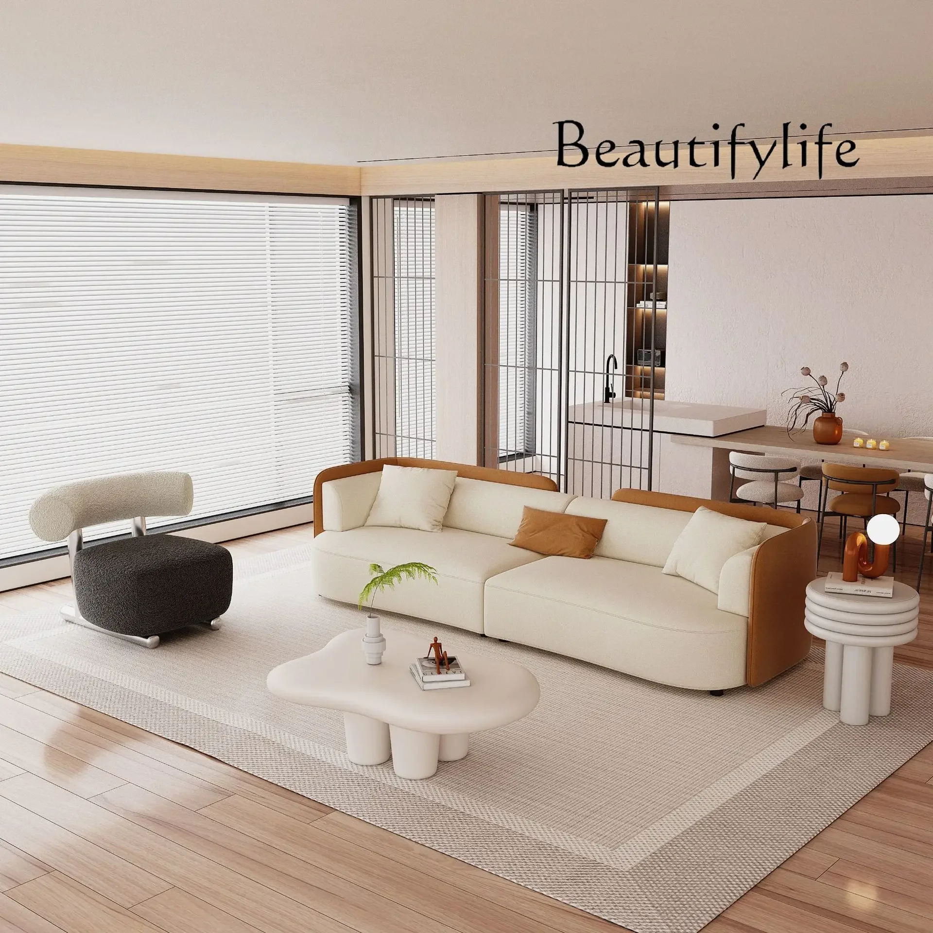 Leave-in cat scratching fabric sofa technology cloth sofa small apartment Italian living room modern simple sofa