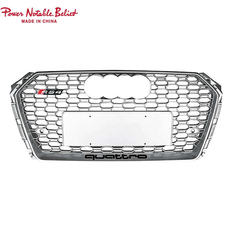

New ABS Auto Grille For Audi A4 B9 A4L Radiator Honeycomb Front Bumper Grill RS4 Facelift Mesh Grille 2017 2018 2019