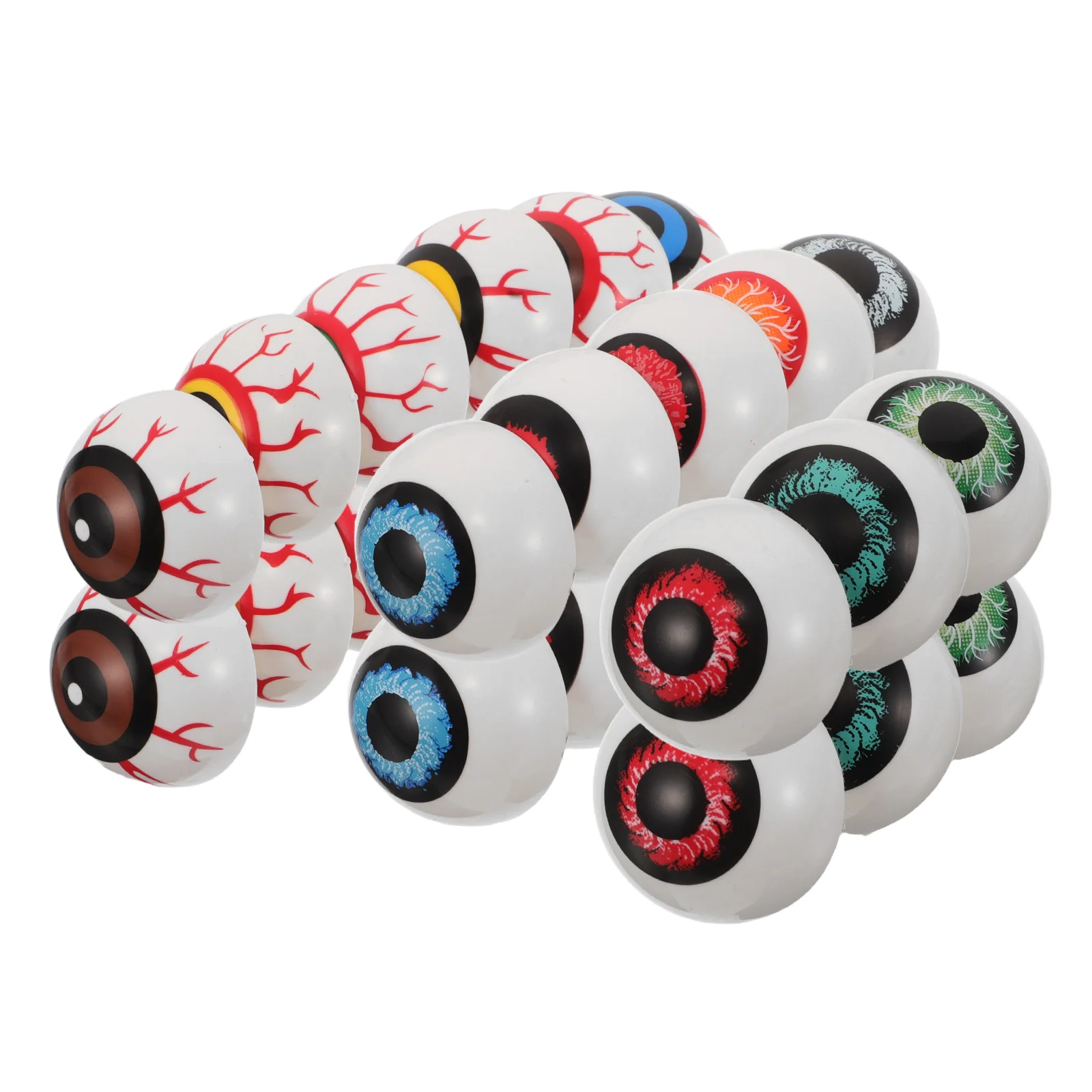 

28pcs Halloween Eyeballs Half Round Realistic Eyeballs Horror Props For Diy Crafts - Spooky Party Decorations 1.5 Inch