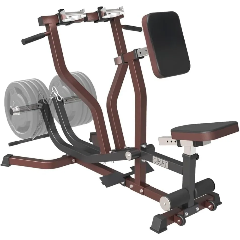 

Seated Row Machine, Plate Loaded Lat and Back Workout Equipment, Back Gym Machine with Independent Arms & 360° Rotary