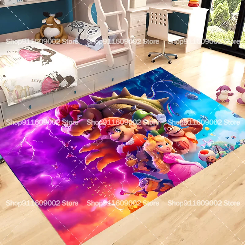 

Super Marios Bros Living Room Carpet Flannel Non-slip Bath Mat Anime Cartoon Bathroom Floor Carpets Room Kitchen Home Door Rugs