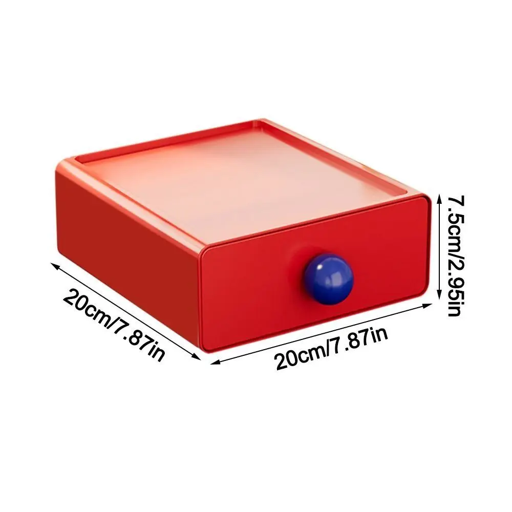 Scatola portaoggetti da scrivania di grande capacità Scatola portaoggetti per cosmetici impilabile antipolvere Scatole portaoggetti da tavolo per dopamina Cassetto Home Office
