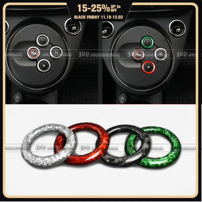 

【Fiat Abarth 500 595 695 Крышка кольца шестерни】 4 варианта цвета Спортивный аксессуар для интерьера Прочный материал ABS