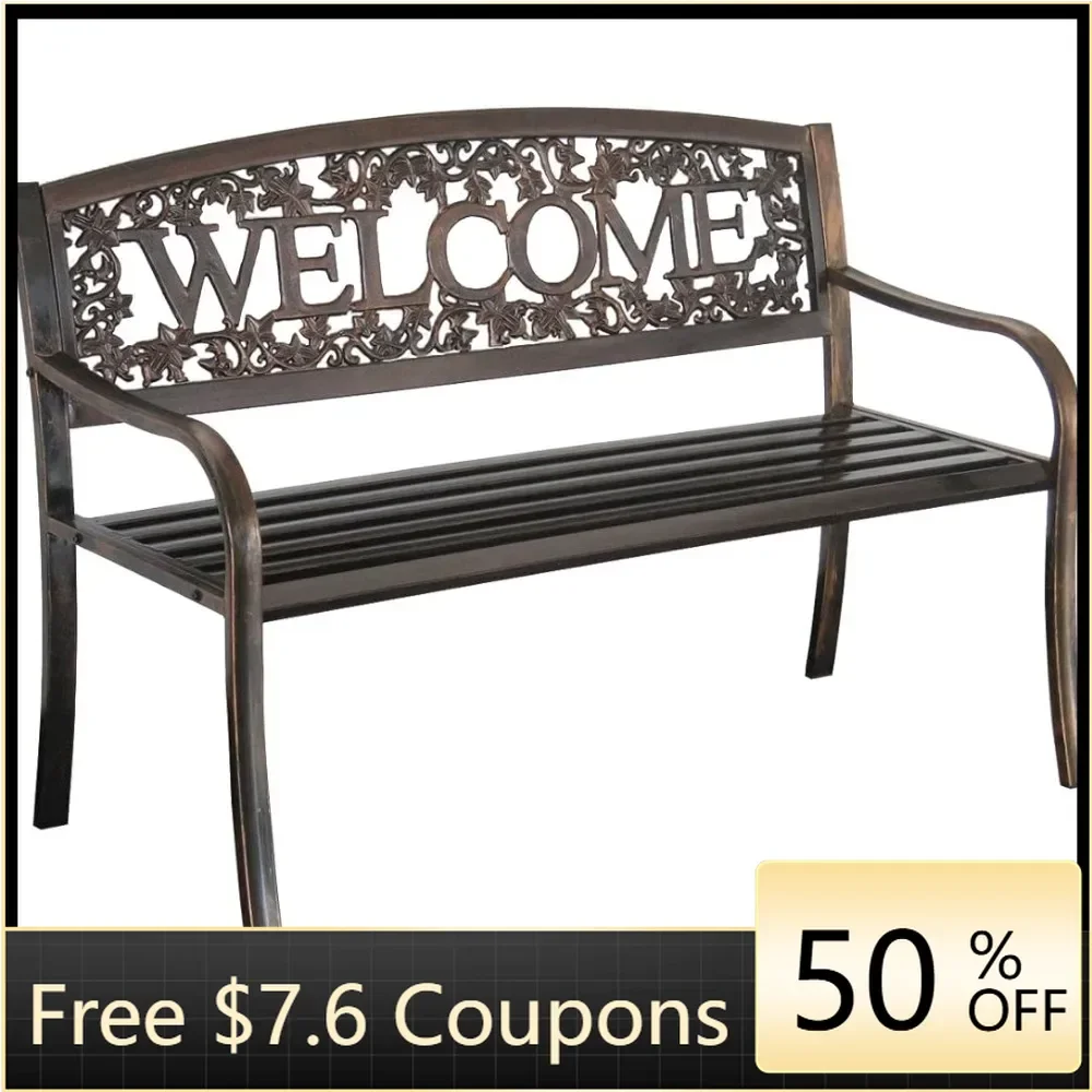 Metal Welcome Outdoor Bench Freight Free Patio Furniture Outdoor Garden Benches