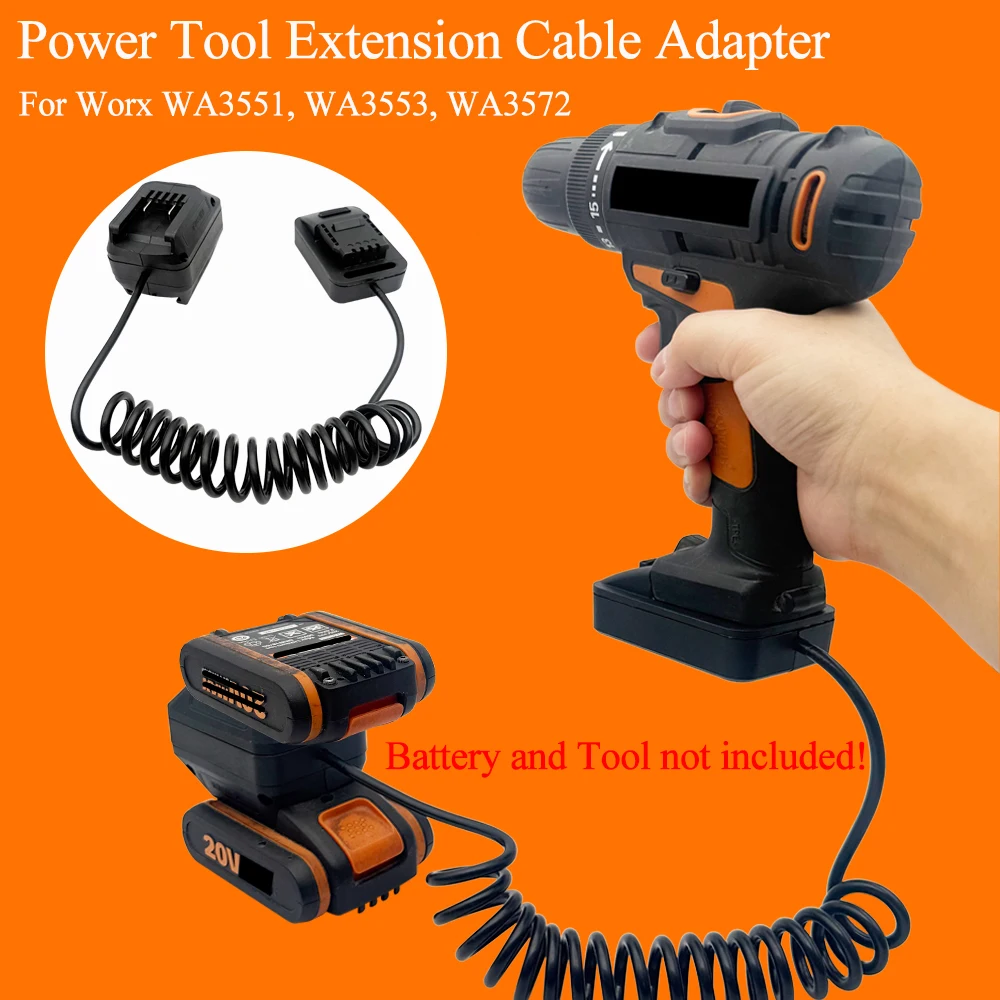 

Power Tools 2 In 1 Adapter Converter Extended Line Connector Weight Reducer for Worx 20V 4 Pin Battery for Worx 20V 4 Pin Tools