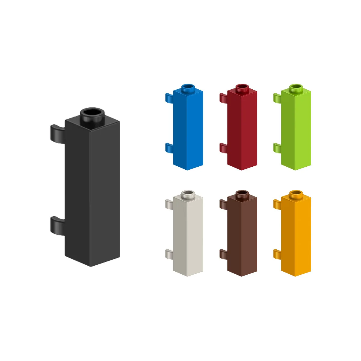 1x1x3 Brick Block Parts with Two Horizontal Jaws on One Side 738 Compatible with LEGO 60583