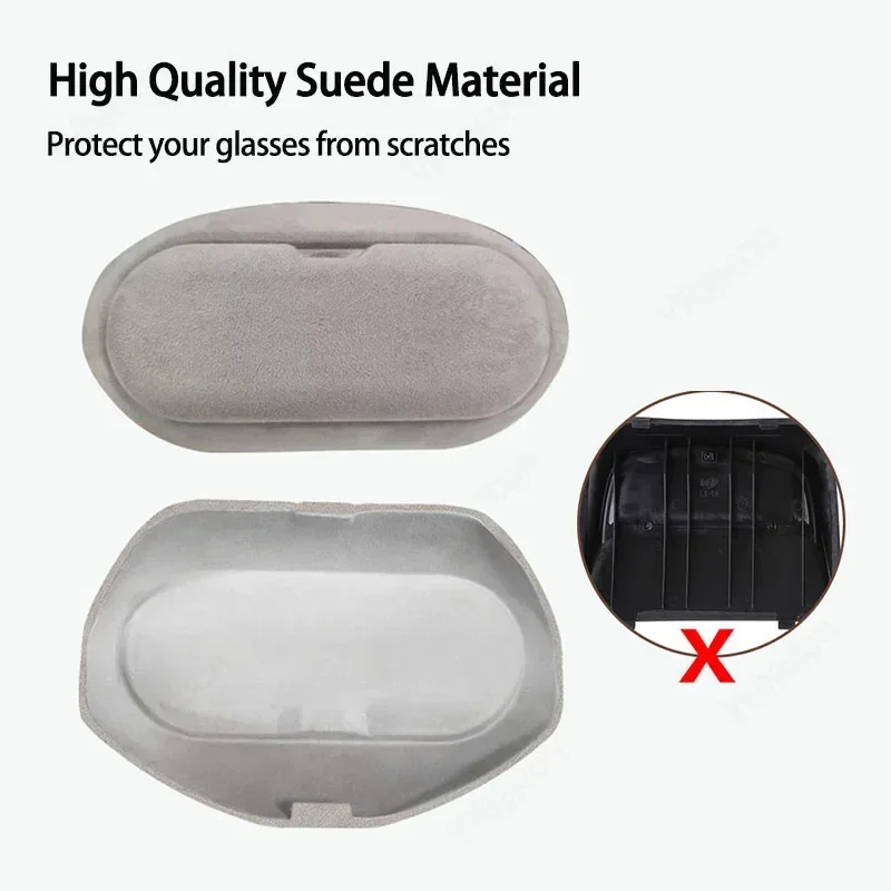 For Tesla Model Y/3/3+ Highland 2024 Glasses Case Sunglasses Holder Protective Storage Box Suede Eyeglass Box Car Accessories