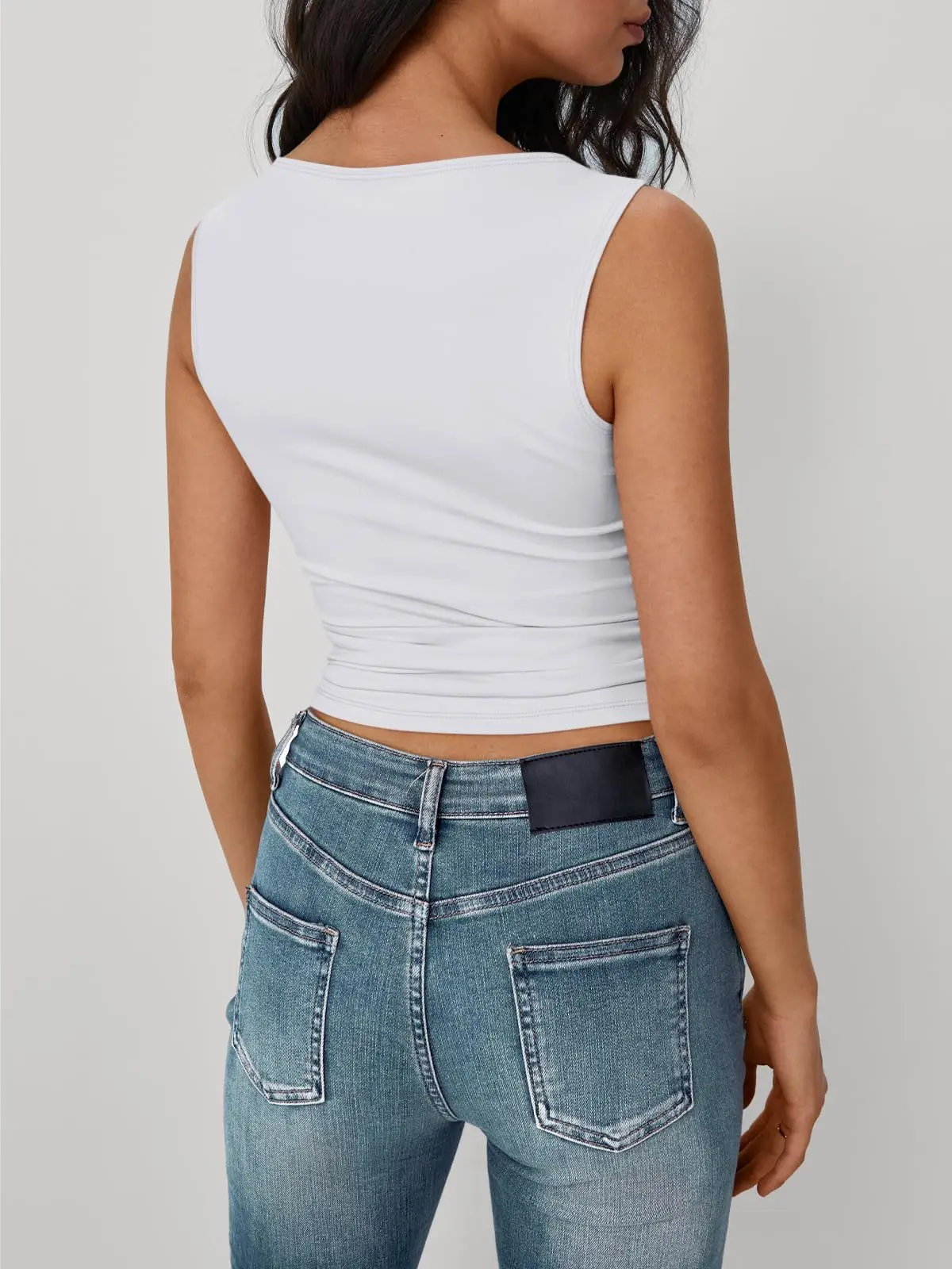 2026 Neues Ärmelloses Damen-Top Frühling/Sommer Mode Figurbetonte Cropped Pullover Y2K Elegante Damenmode – Detail 8