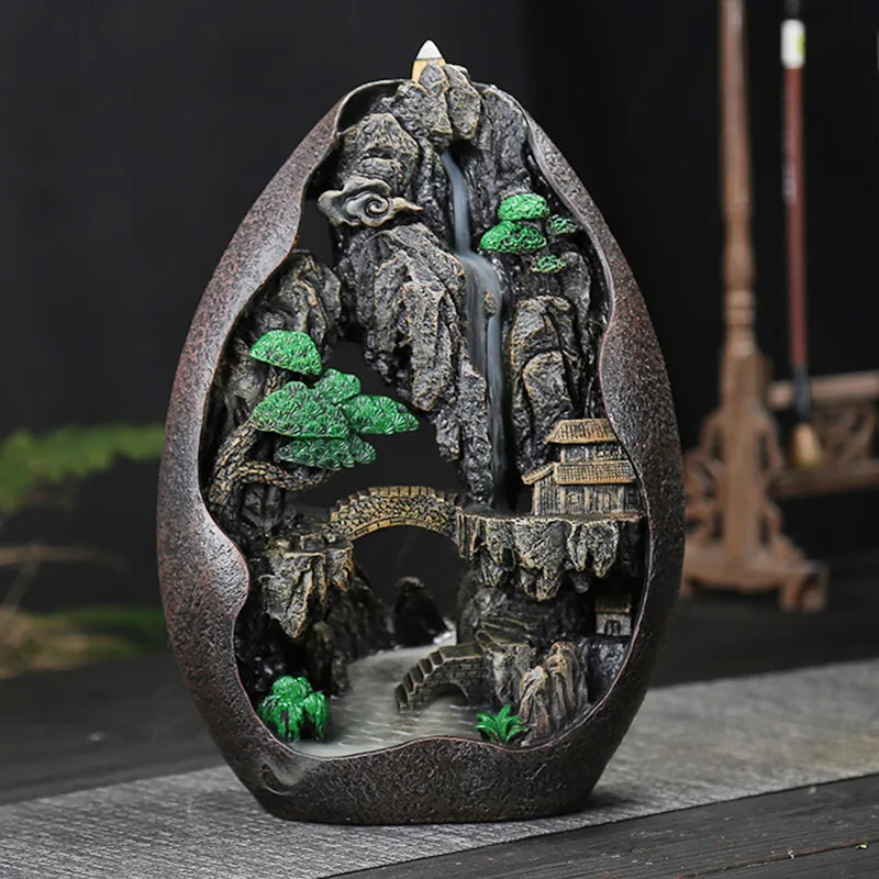 

Backflow Incense Burner Home Sandalwood Creative Mountain Stream
