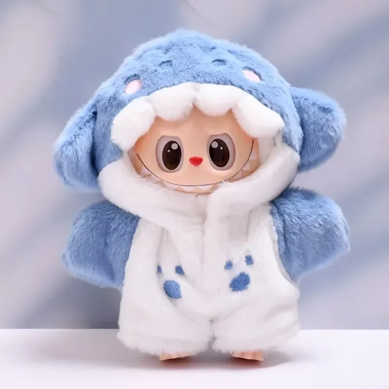 HOT for Labubu ClothingShark Onesie for Mini Cute Plush Doll's Clothing Outfit Labubu Clothes V1 V2 Dolls Clothing Accessories