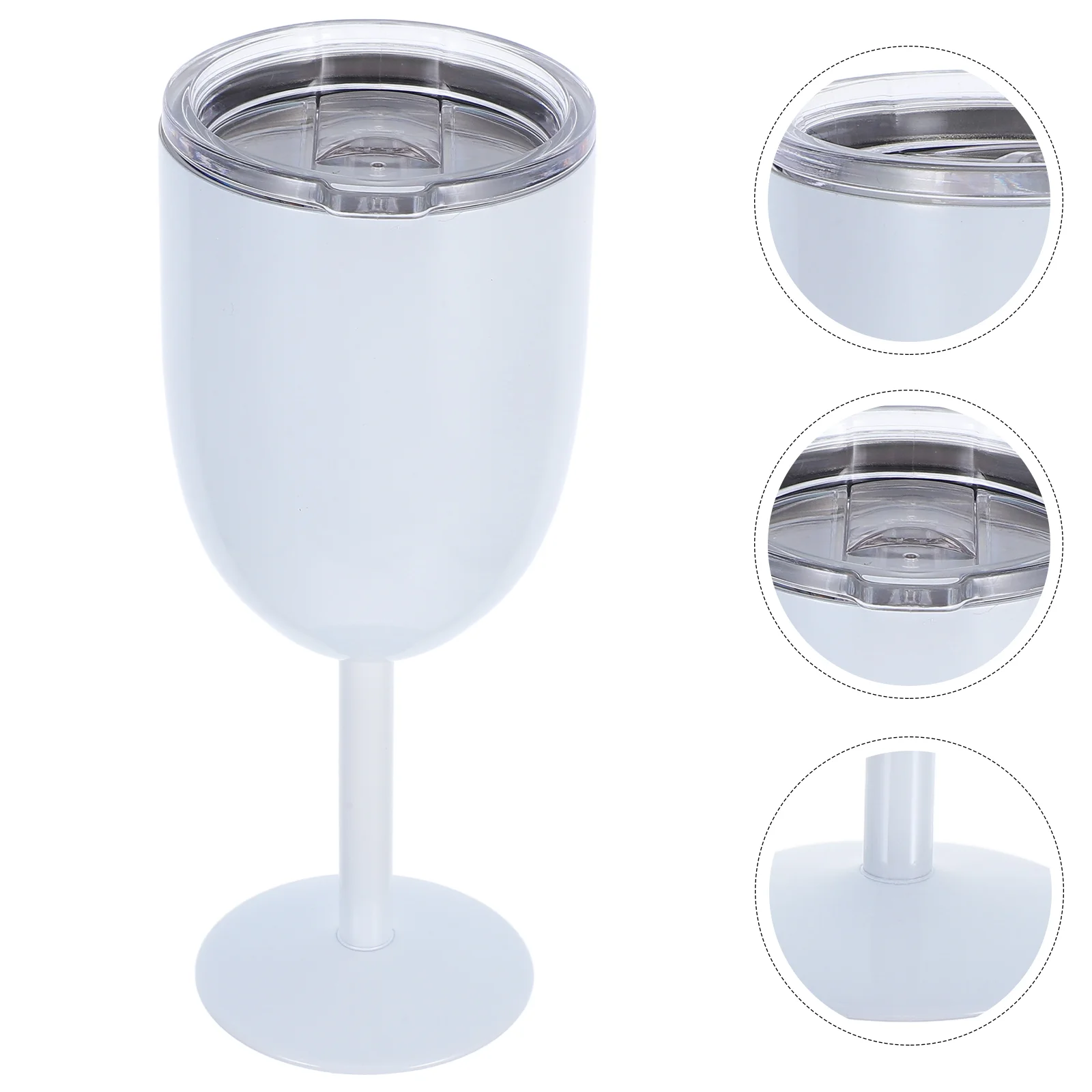 

Drinking Glasses Goblet Shatterproof Double Layer Stainless Steel White Dinner Outdoor Glassware Travel