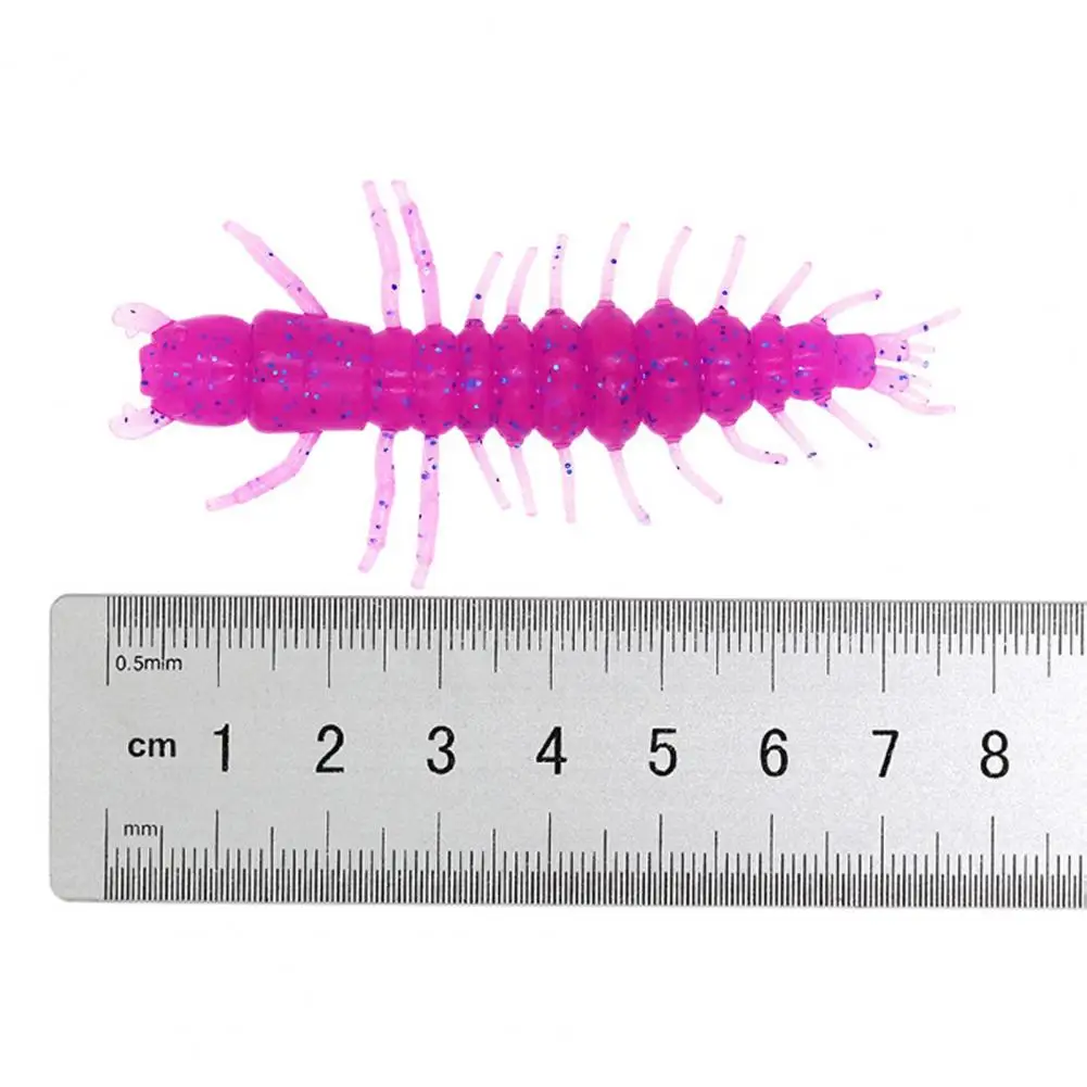 Freshwater Fishing Lure Realistic Silicone Water Centipedes Lure Reflective Sequins for Freshwater Fishing 12pcs Soft Shrimp