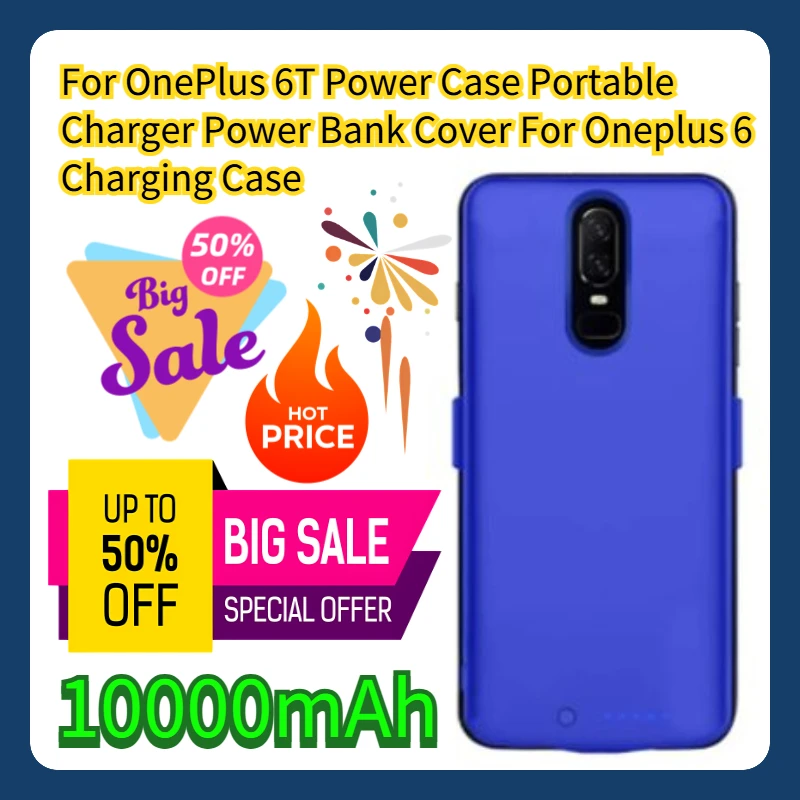 

For OnePlus 6T Power Case 20000mAh Portable Charger Power Bank Cover For Oneplus 6 Charging Case