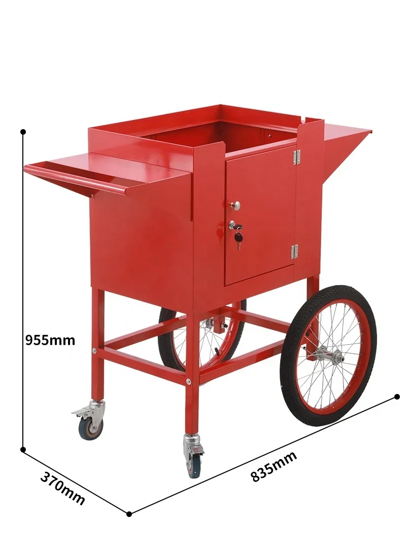 [Best]Kettle Collapsible Popcorn Machine With Carts Hot Sale Automatic Popcorn Maker With Wheel For Restaurant