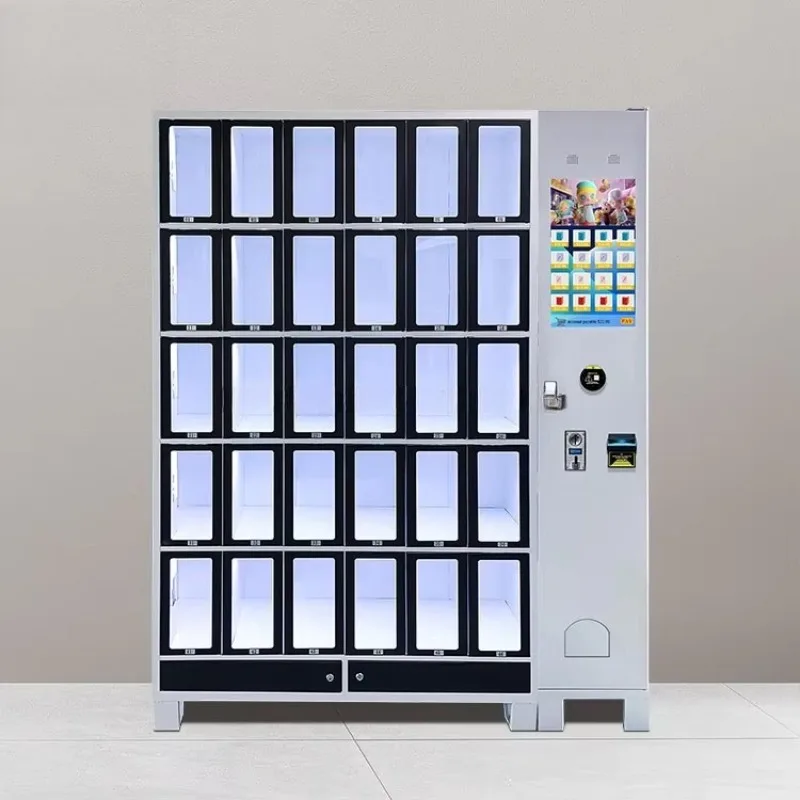 

Торговый автомат с сенсорным экраном и настраиваемыми отсеками для призов, металлический шкаф-локер для малого бизнеса, умный торговый автомат