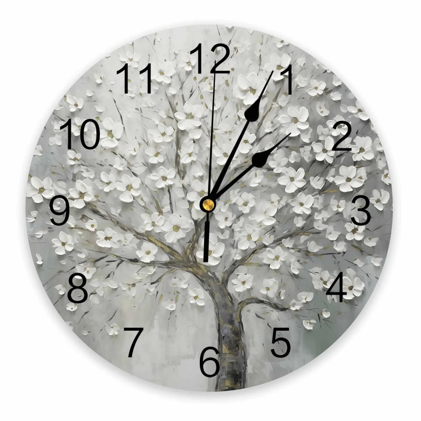 

Oil Painting Style Flowers PVC Wall Clock Bedroom Decoration Wall Clock Modern Design Home Decore Wall Digital Clock