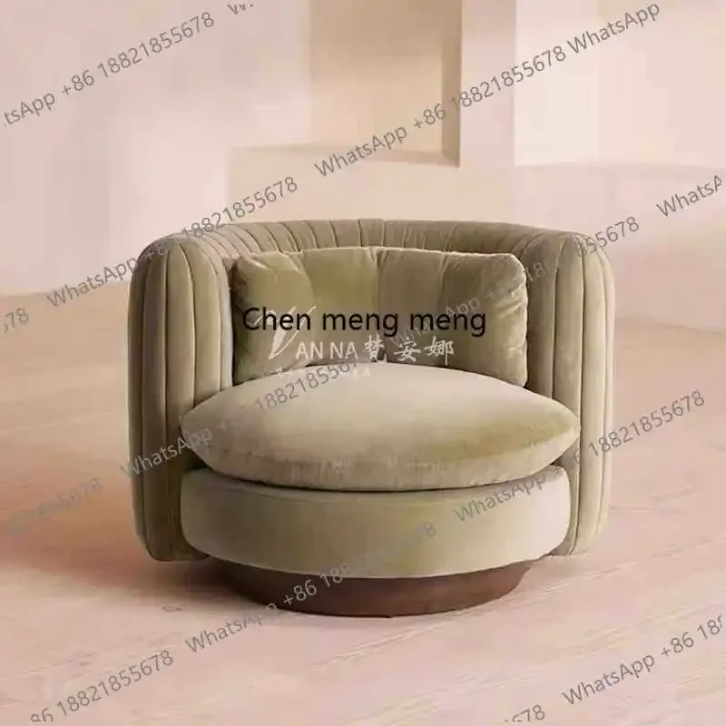 

Discount Nordic Round Lamb Fleece Sofa Chair French Cream Single Sofa Leisure Chair Italian