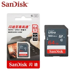 Карта памяти SanDisk Ultra SD C10 SDXC / SDHC 16 ГБ 32 ГБ 64 Гб 128 ГБ 256 ГБ высокоскоростная 100 Мб/с флэш-карта памяти для цифровой камеры