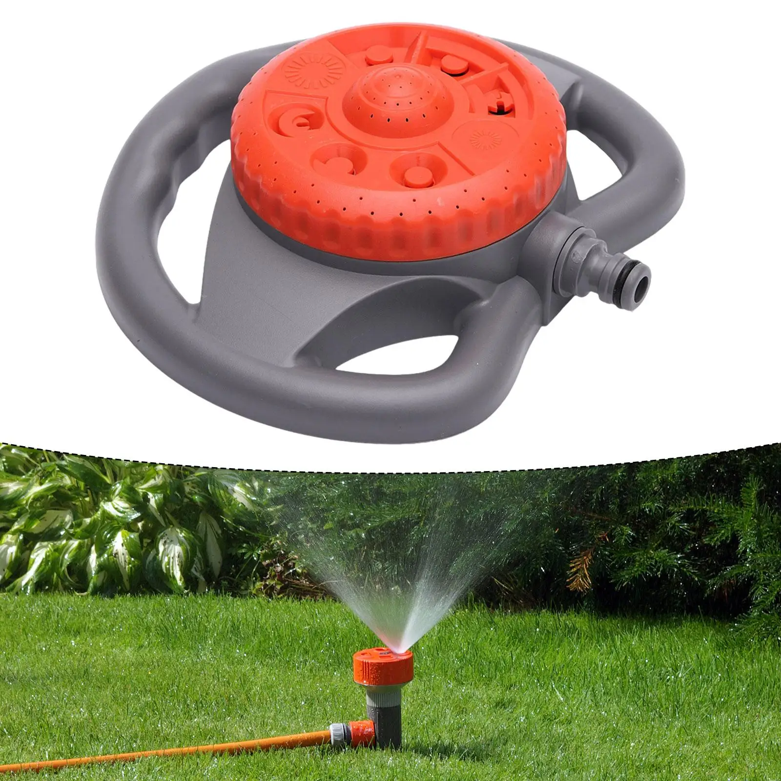 8 Pattern Turret Sprinkler Ground Sprayer Multipurpose Automatic Irrigation Tool for Playing Outdoor Yard Walkway Garden