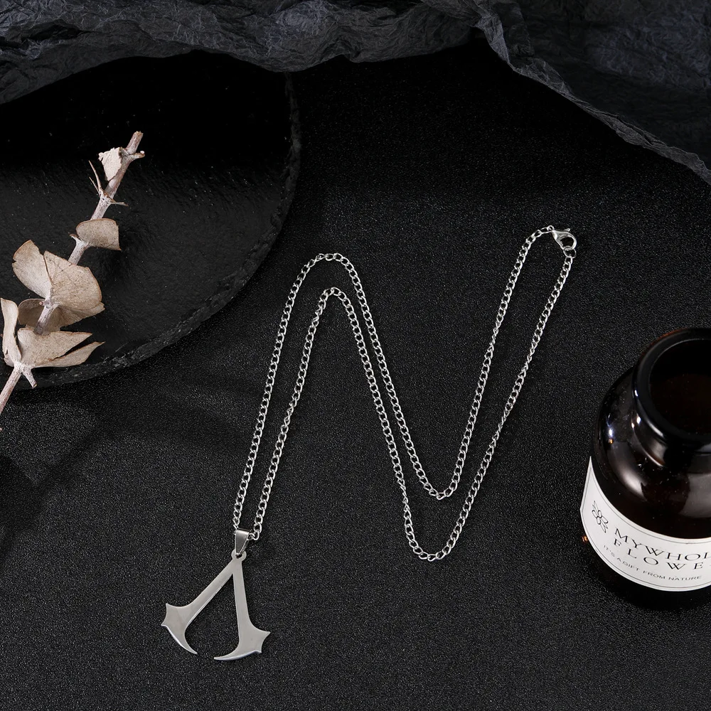 Stainless Steel Assassin Syndicate Creed DIY Pendant Game Movie Anime Cosplay Necklace Men Jewelry Gift