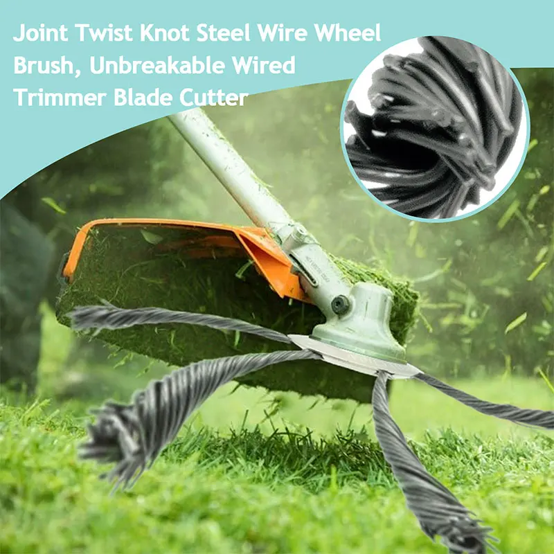 1Pcs 6inch Steel Wire Wheel Head Grass Trimmer Head Universal Weed Brush Fit Straight Shaft Brushcutter Removal Moss Rust