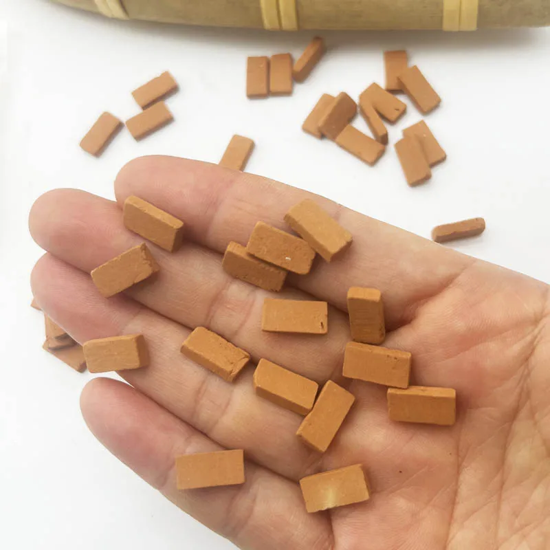200 Pieces Mini Bricks For Landscaping Miniature Bricks Brick Wall Small Bricks For Dollhouse Garden Parts 1/35 Scale