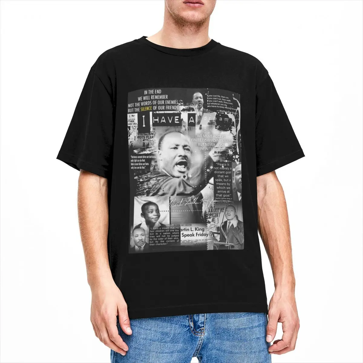 Men Women's Martin Luther King JR Shirt Merch I Have A Dream Cotton T-shirt Clothing Funny Tees Summer