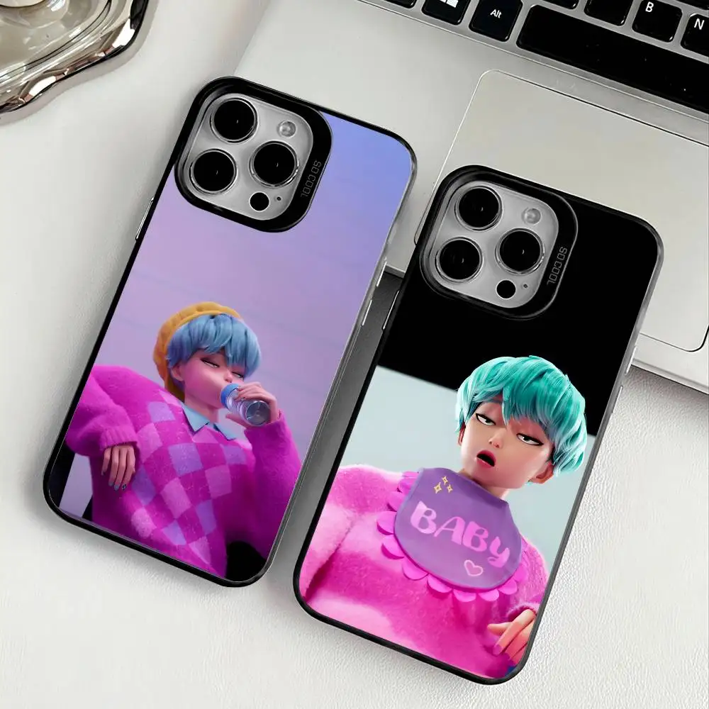 

K-KPop D-Demon H-Hunters Phone Case For iPhone 16 15 14 13 12 11 Pro Max Independent Metal Button Electroplating Mobile