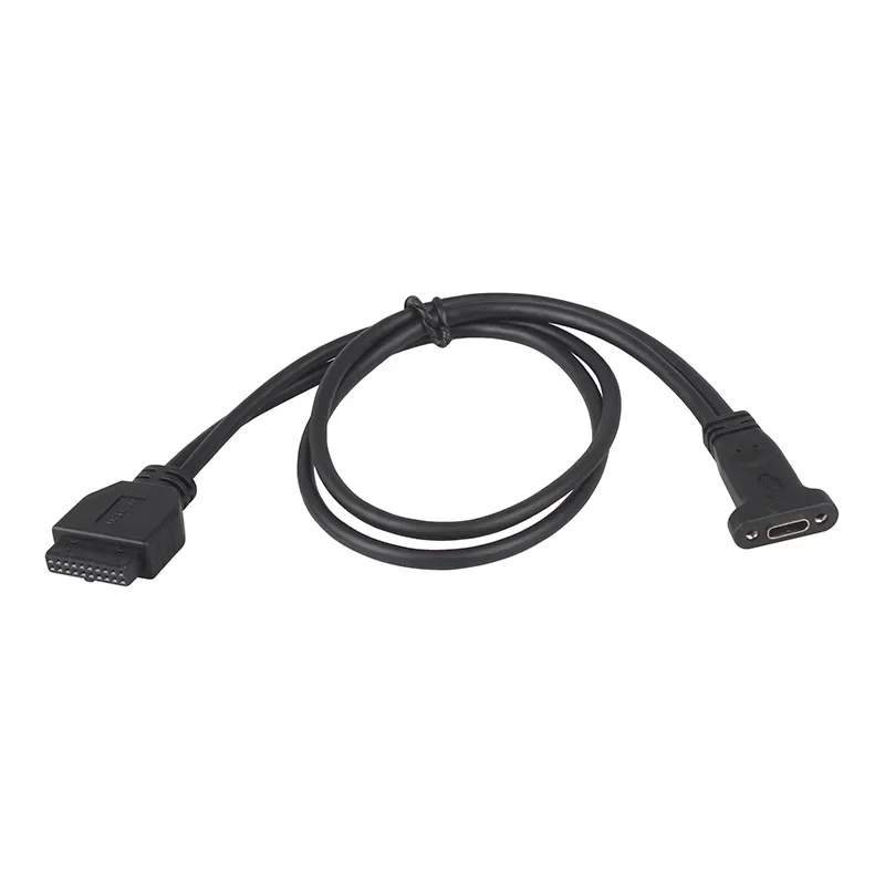 Cable de extensión de montaje en Panel USB 3,0 interno hembra de 19 pines a USB tipo C hembra para placa base de PC de escritorio convertidor de USB-C de 5Gbps