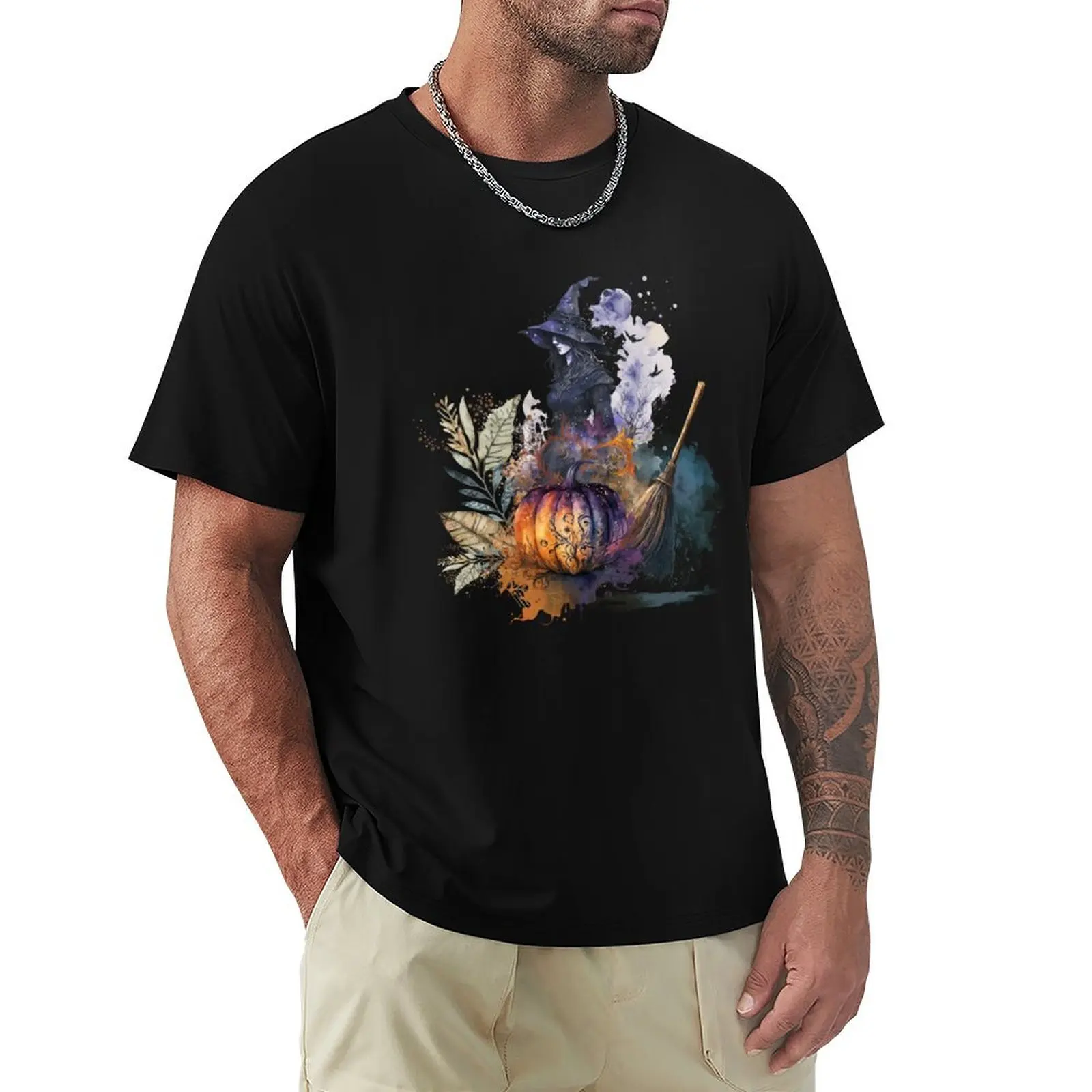 

Witch Halloween Spooky Season Scary Horror Gothic Whimsigoth T-Shirt Man t-shirt anime figures outfits for men