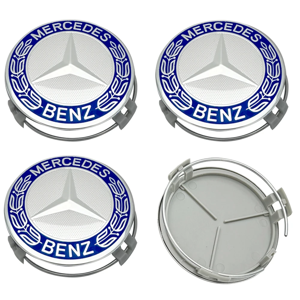 Mercedes 4pcs 75mm Wheel Center Caps Car Hub Rim Cover Emblem Styling Auto Accessories W204 W205 W212 W213 W206 W164 W117 W176