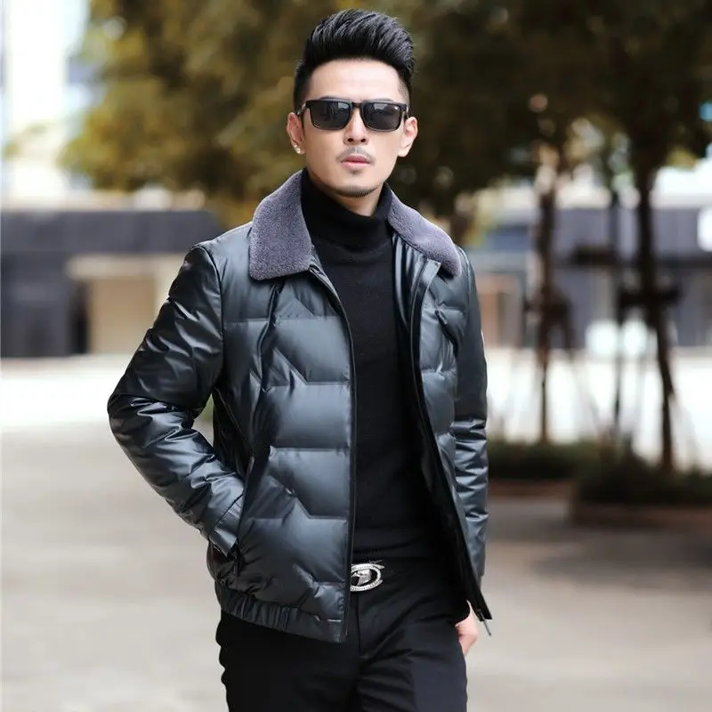 New Brand Winter with Fur Collar Casual Fashion Designer Mens Parka Jacket Windbreaker High Quality Down Coats Men Clothes C48