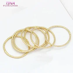 20PCS 14K Gold Color Brass Round Shape Closed Rings Connect Rings Jewelry Making Supplies Diy Findings Accessories