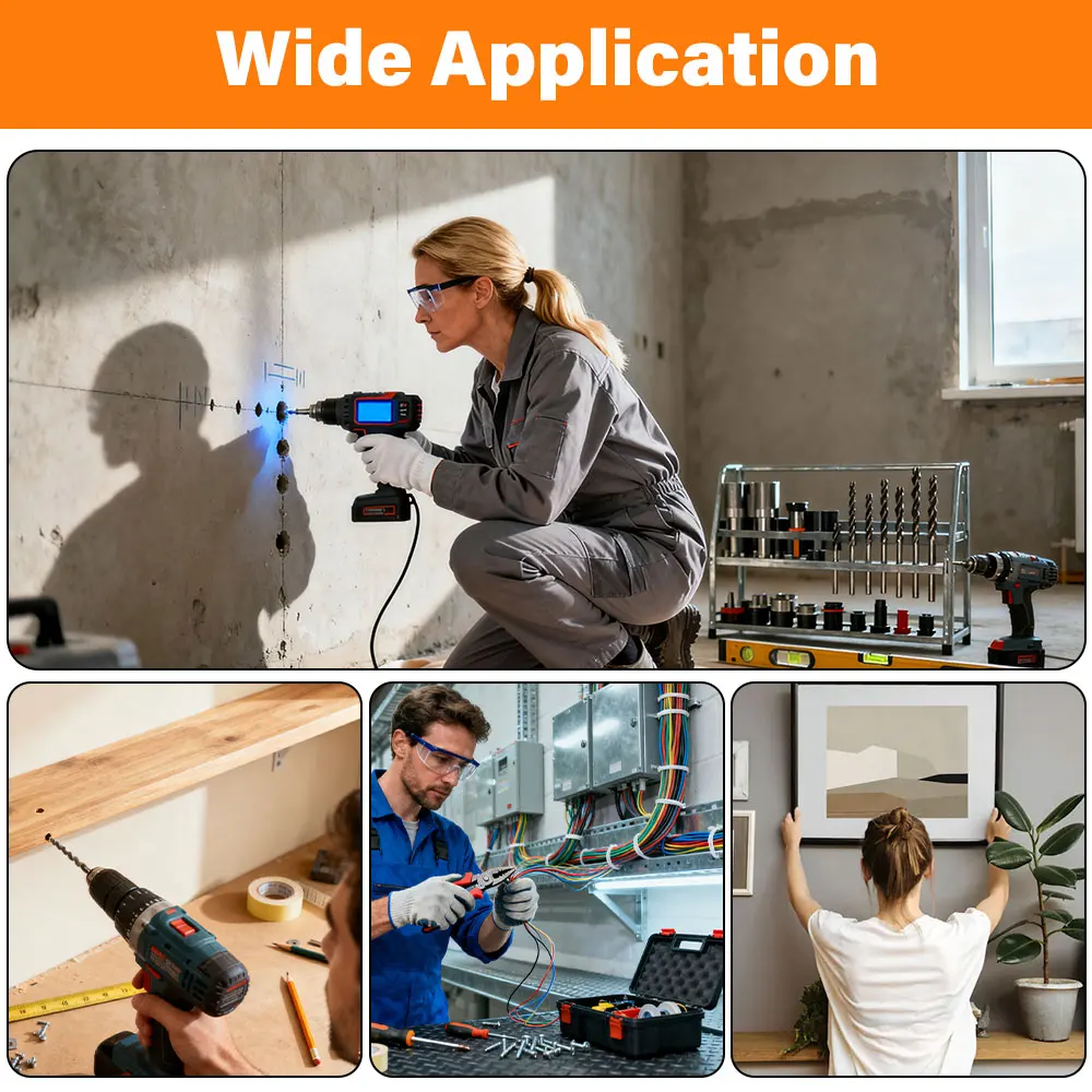 5 in 1 Handheld Digital Wall Stud Detector Wood Scanner Metal Finder for Live AC Wires Cables PVC Water Pipe image 5