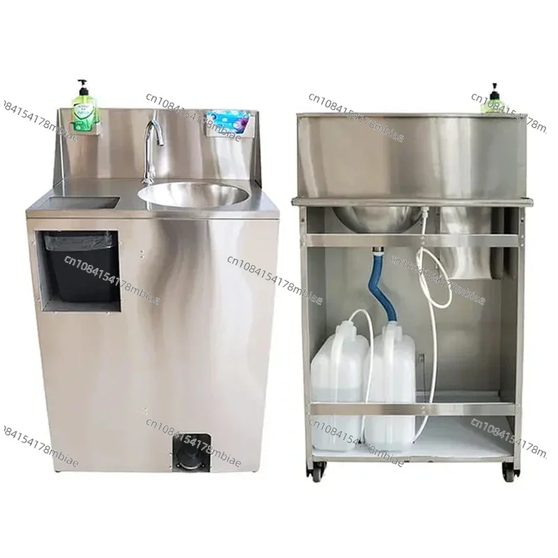 Outdoor Mobile Standing Stainless Steel Wash Hand Station Portable Wash Basin Sink portable sink with cabinet With Tank