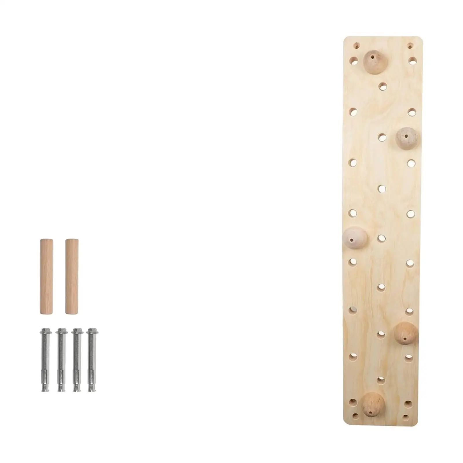 Training Equipment Solid Wood Vertical Climbing Board with Wooden Handles for Climbers, Home Gym, Children's Room