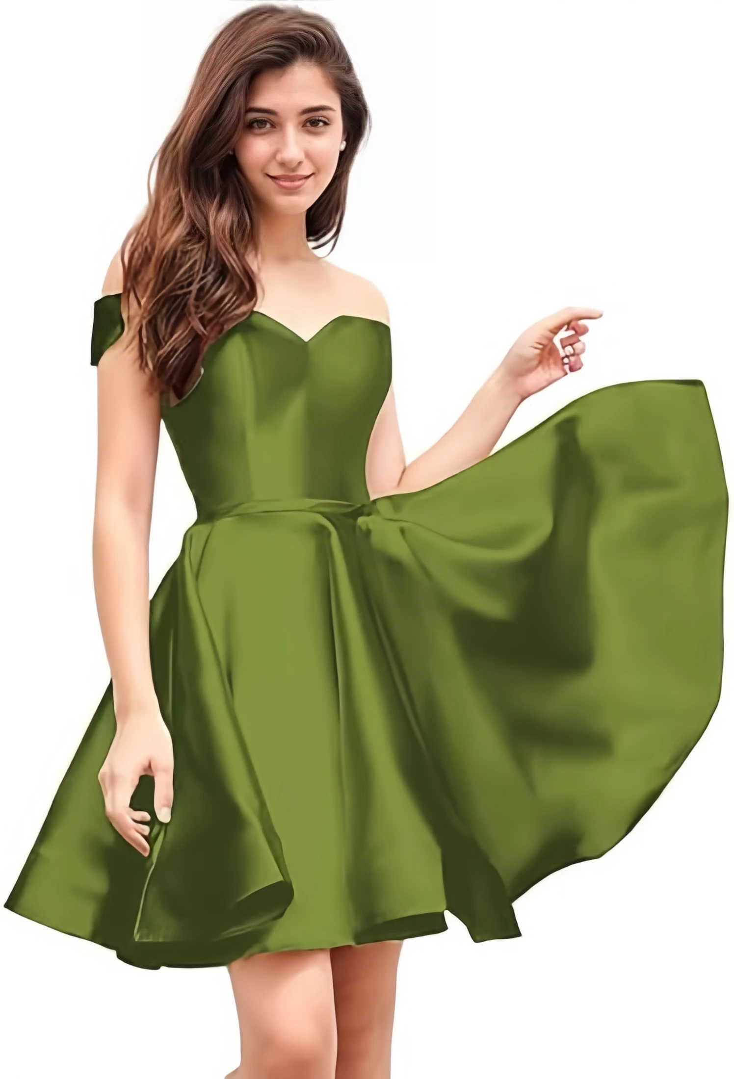 Women\'s Off Shoulder Homecoming Dresses for Teens Short Prom Dress with Pockets Satin Sweetheart Knee Length Cocktail Party Gown