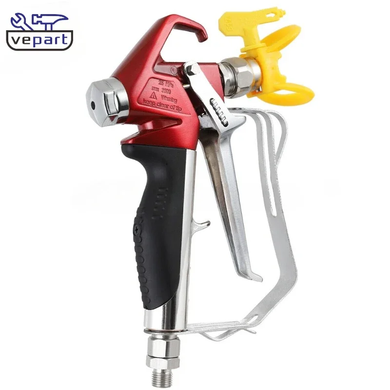 Vepart 538020 Airless Spray Gun similar of 2 Finger Trigger Included. 1 Tip Guard. 517 airless tips Built-In airless gun Filter