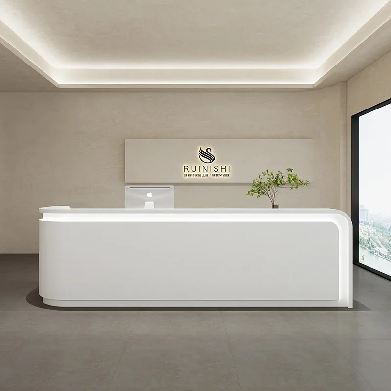 White Mobile Reception Desks Front Study Corner Commercial Reception Desks Hospital Escritorios De Oficina Desk Furniture