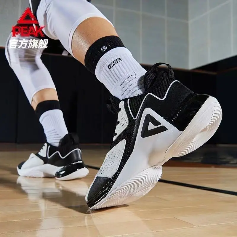 Peak Basketball Shoes for Men 2024 Spring New Sneakers Breathable Wear-resistant Cushioning Outdoor Sports Shoes for Men