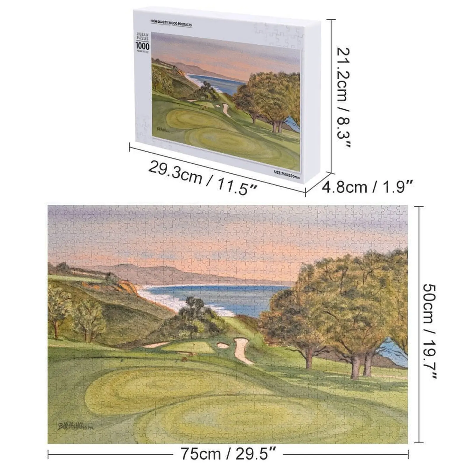 Torrey Pines South Golf Course Hole 6 Jigsaw Puzzle Custom Wooden Gift Personalized Gift Married Puzzle