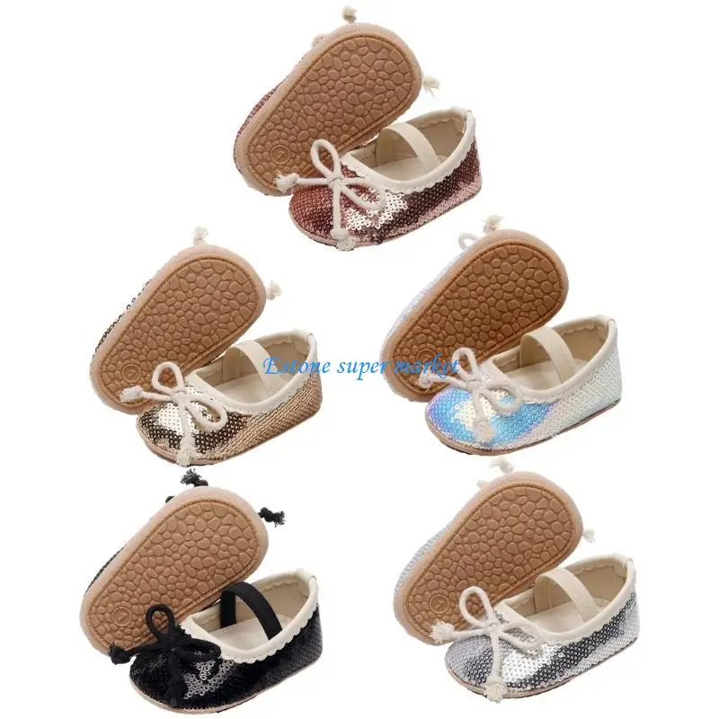 

090B Crib Shoe for Newborns Preawalker Shoes Baby Jane Flats Princess Dress Shoes