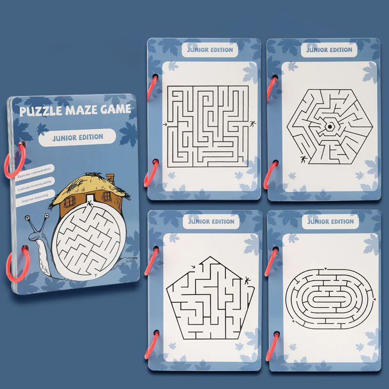 Children's Montessori Maze Training Tracing Workbook Reusable Magic Practice Copybook Control Training Book Drawing Stationery