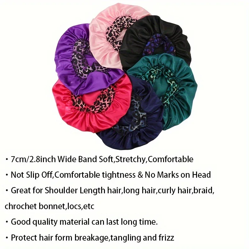 New Hot-selling High-elastic Nightcap, Wide-brimmed Satin Milk Silk Nightcap, Comfortable and Breathable Hair Scarf